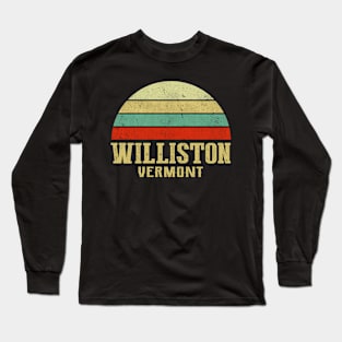 WILLISTON VERMONT Vintage Retro Sunset Long Sleeve T-Shirt